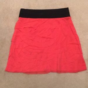 Express Coral layered Sheer Tiers w Stretch Waist